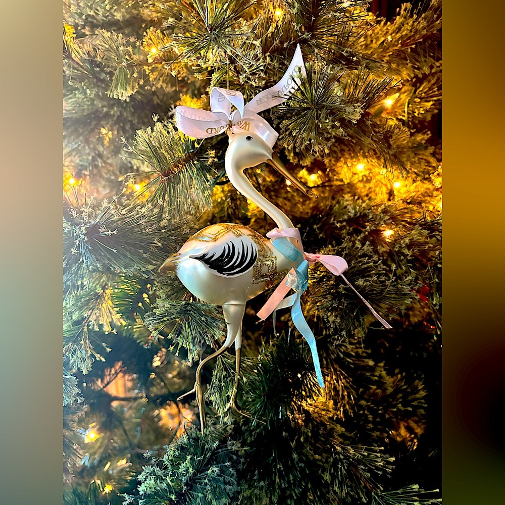Waterford Crystal Stork Ornaments- 9” tall